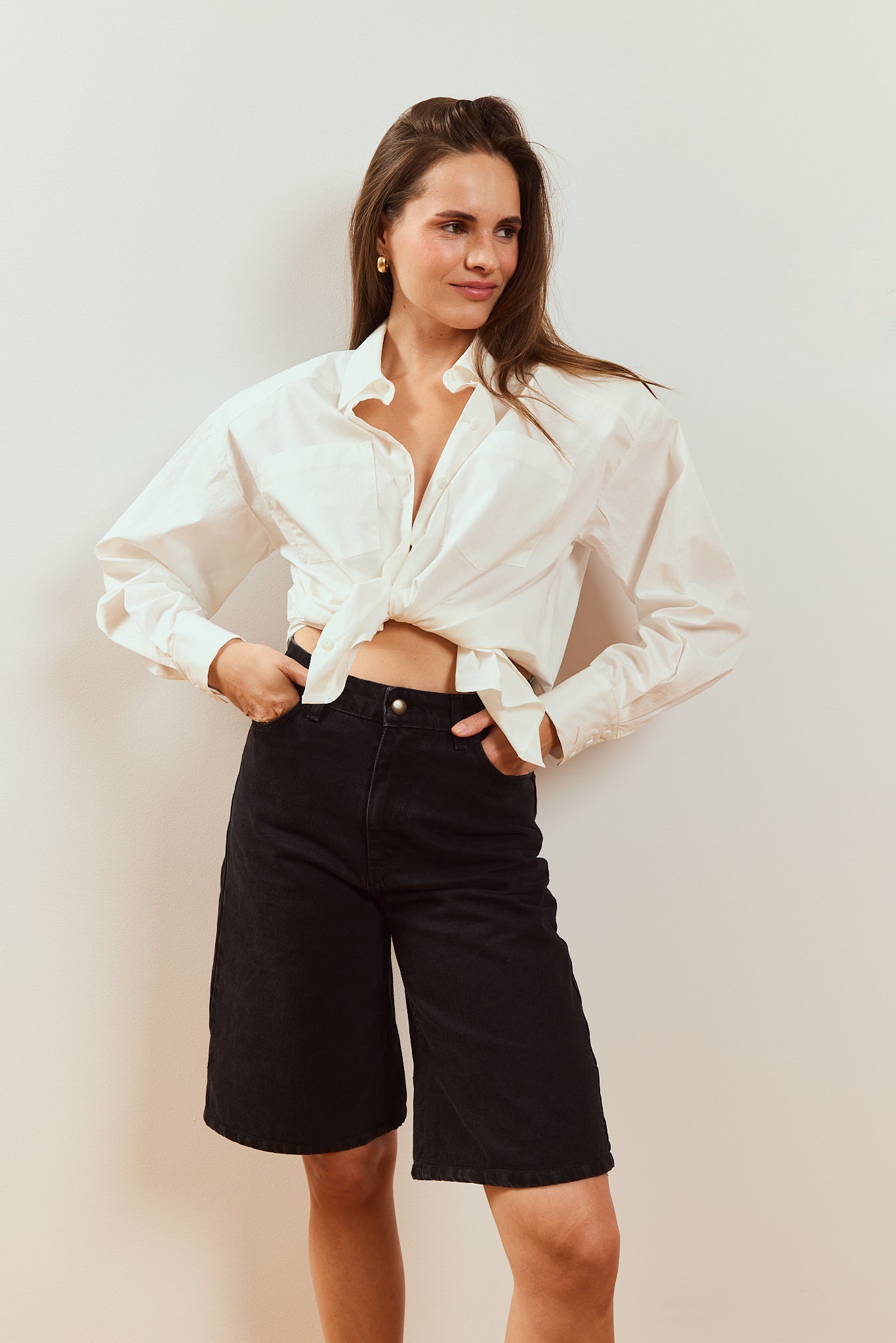 Bawełniana koszula Thea ecru